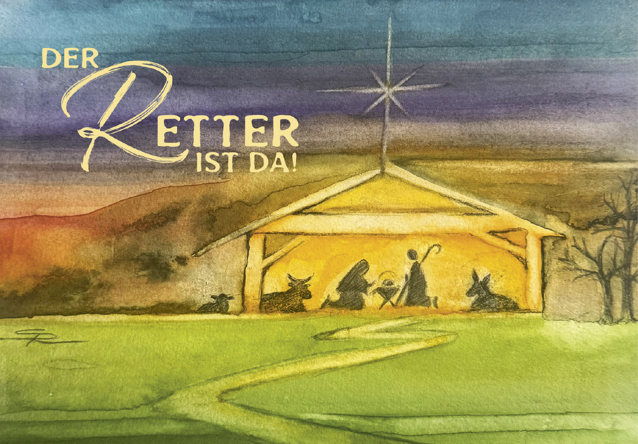 Postkarte Der Retter ist da!