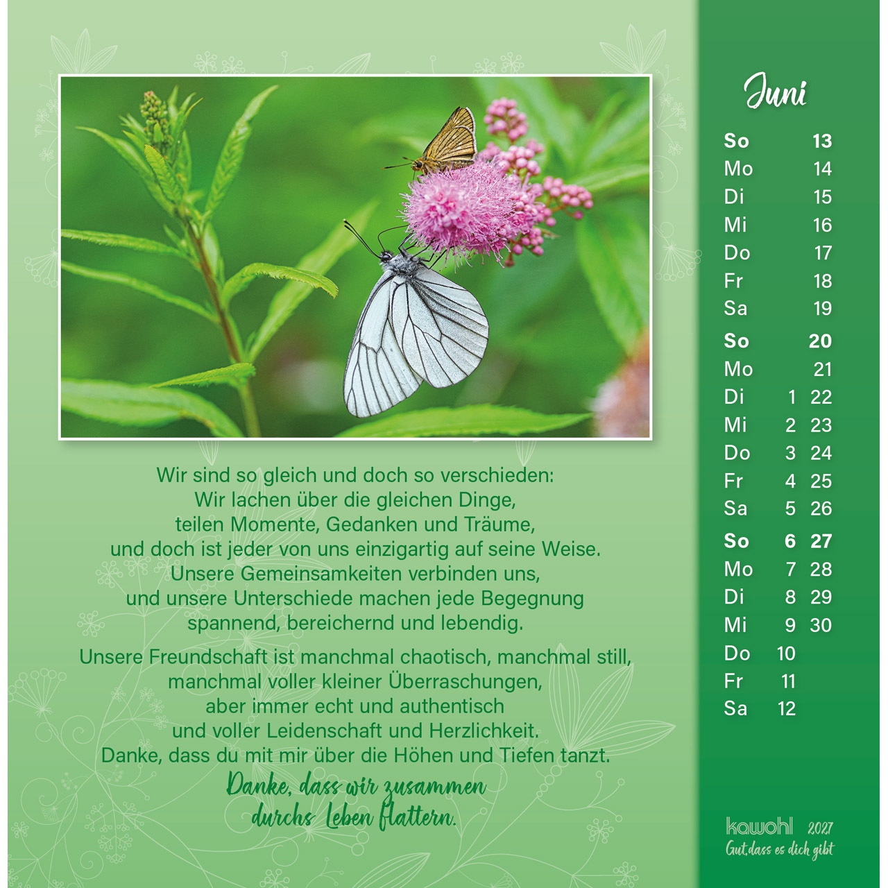 Gut, dass es dich gibt 2027 -  (16 x 16 x 0,1 cm)
