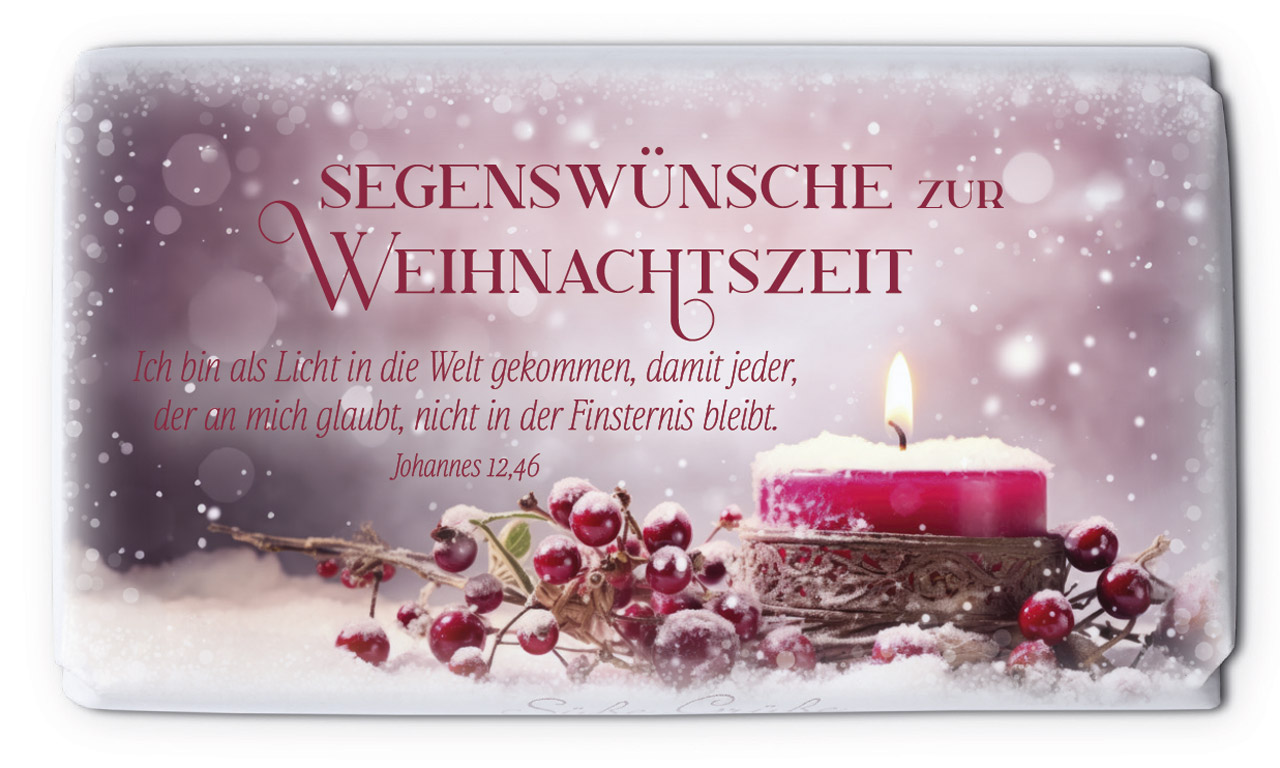 Schokolade rote Kerzen -  Anlass: Weihnachten (9,5 x 5,5 x 1 cm)