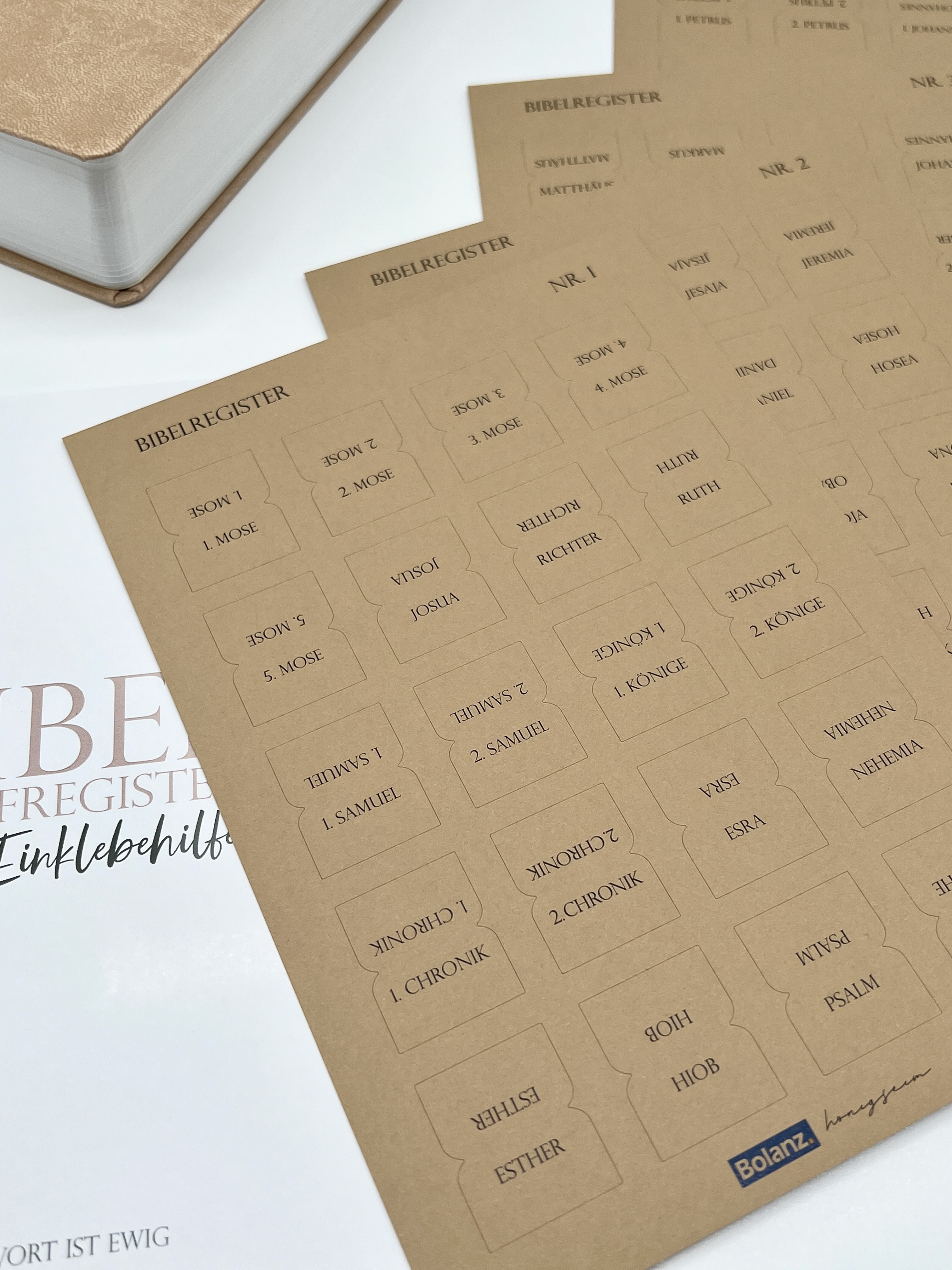 Bibel-Griffregister Kraftpapier -  (16 x 22 cm)