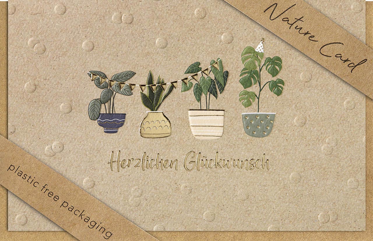 Faltkarte Herzlichen Glückwunsch -  Anlass: Geburtstag (11,5 x 17 cm)