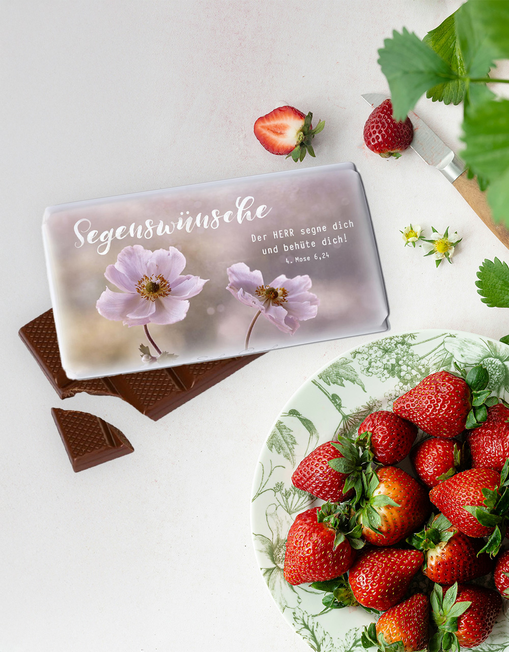 Schokolade Segenswünsche -  Anlass: Geburtstag (9,5 x 5,5 cm)