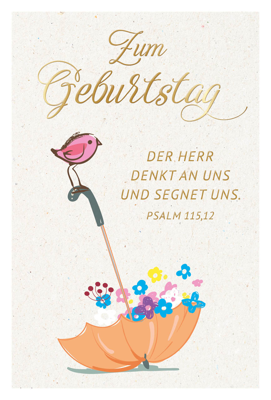 Postkarte Der Herr denkt an uns und segnet uns -  Anlass: Geburtstag (10,5 x 14,8 cm)
