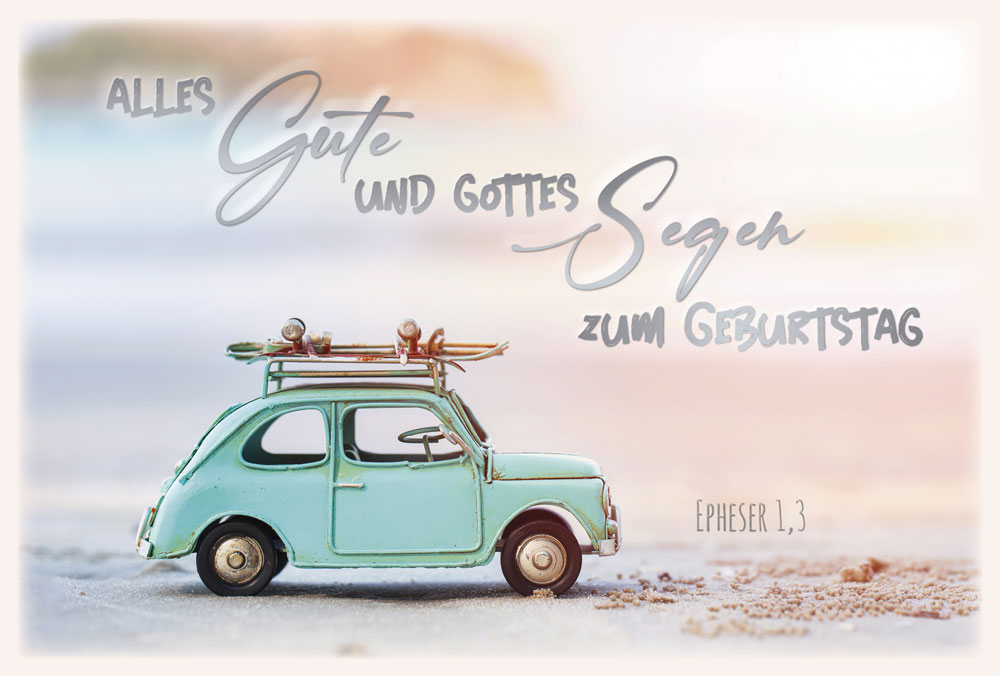 Faltkarte Kleines Auto -  Anlass: Geburtstag (17 x 11,5 cm)