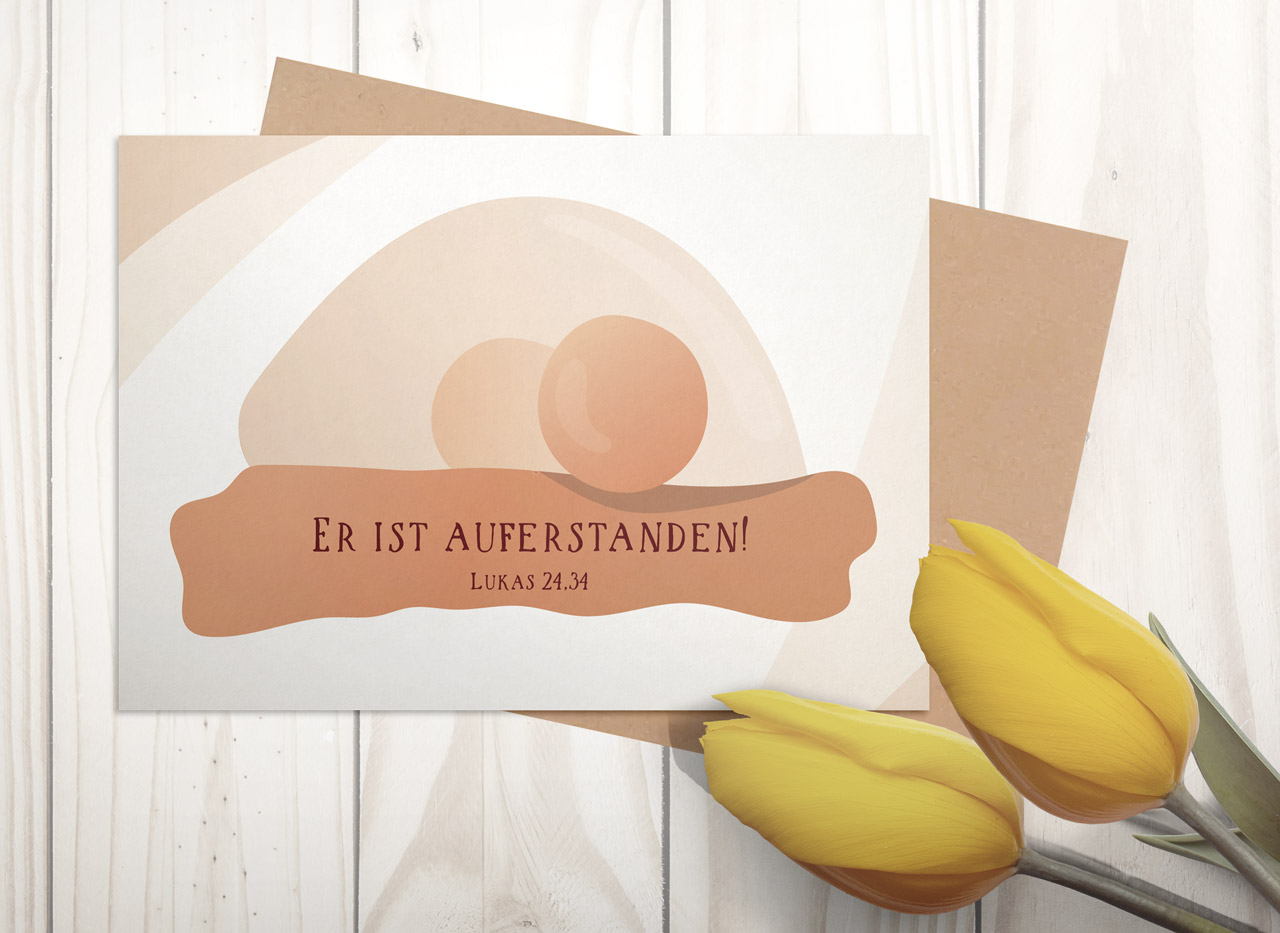 Faltkarte Ostern - Er ist auferstanden! -  Anlass: Ostern (17 x 11,5 cm)