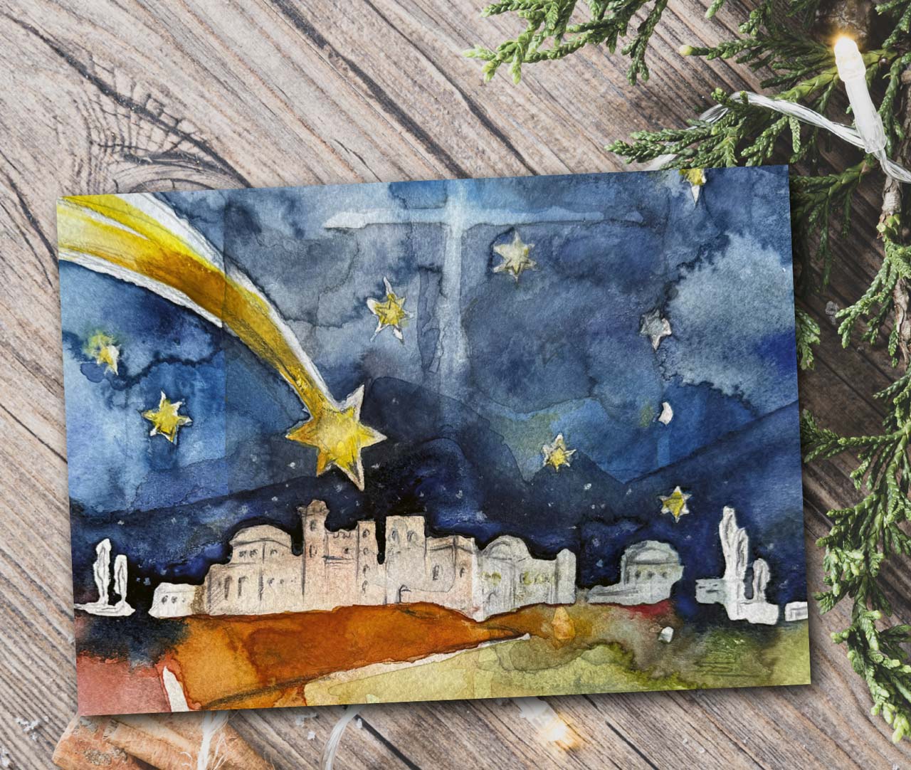 Postkarte "Bethlehem" Simone Riedel -  Anlass: Weihnachten (14,8 x 10,5 cm)