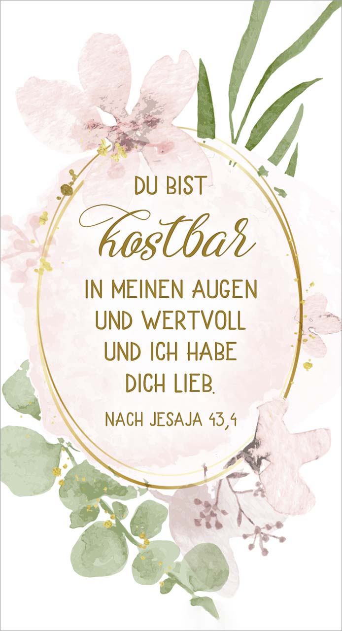 Metallschild Du bist kostbar -  (13 x 24 cm)