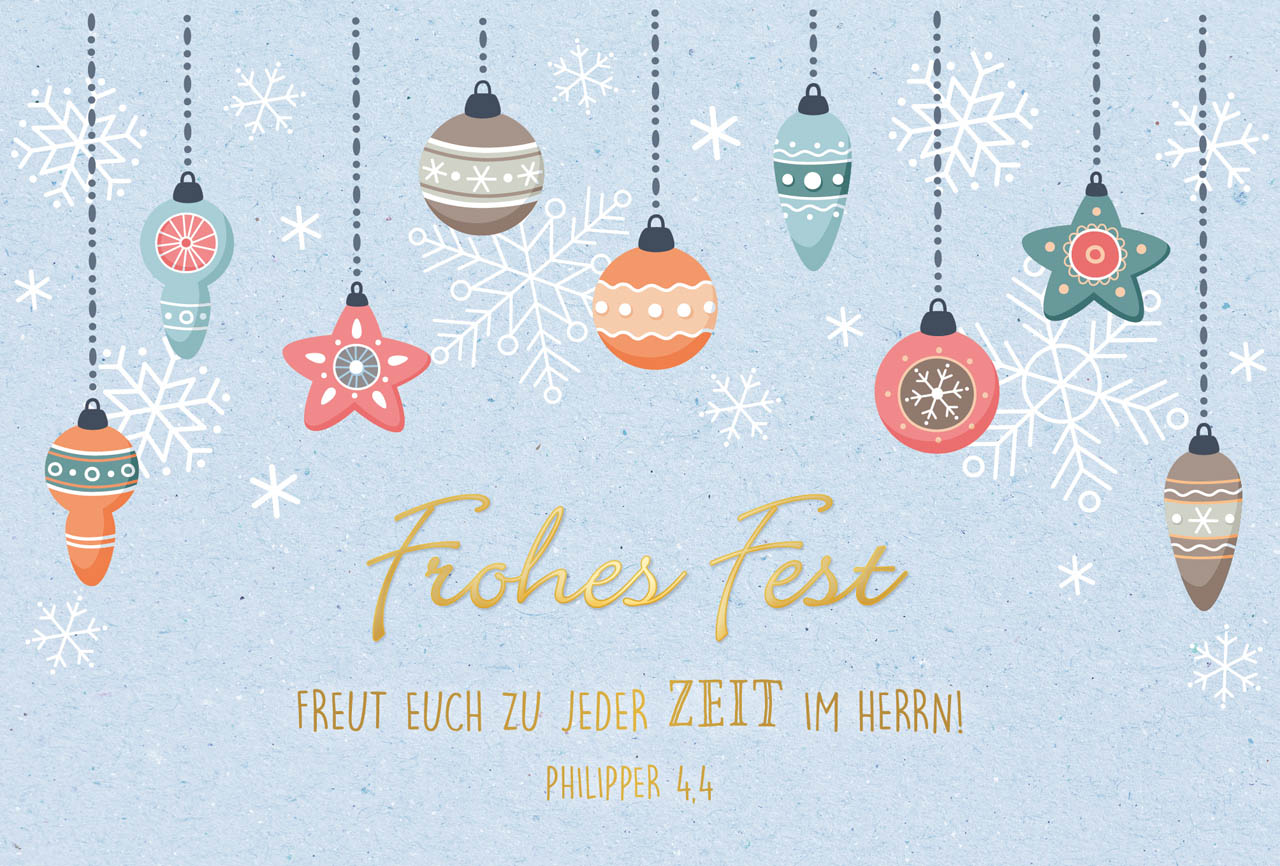 Postkarte Frohes Fest -  Anlass: Weihnachten (14,8 x 10,5 cm)