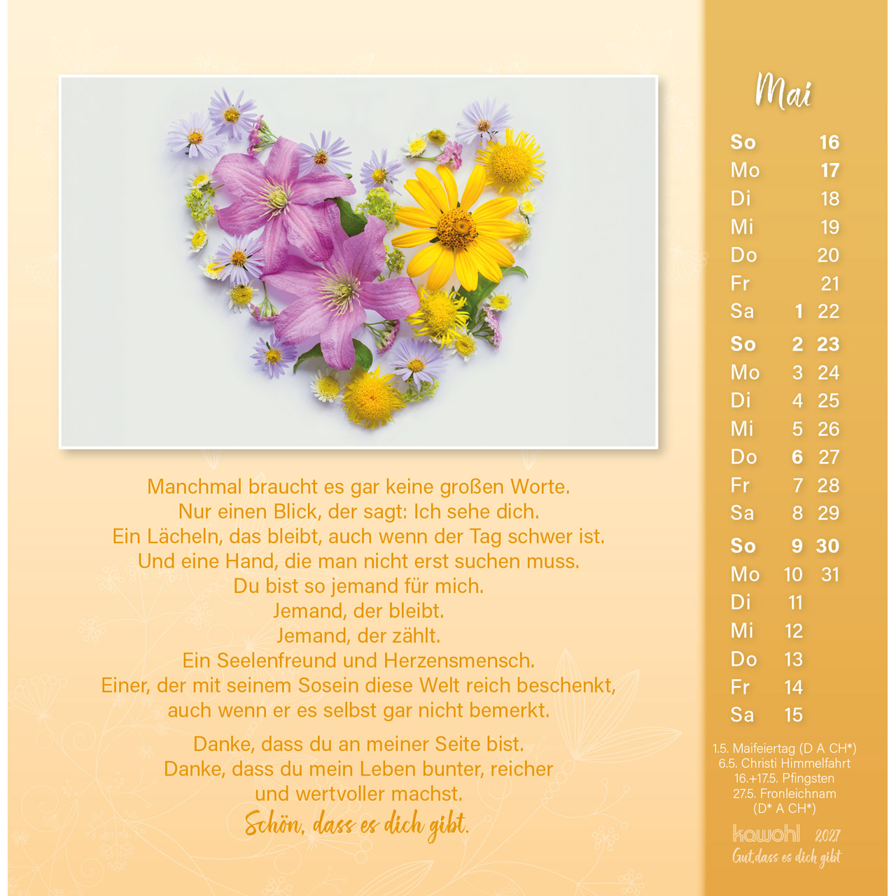 Gut, dass es dich gibt 2027 -  (16 x 16 x 0,1 cm)