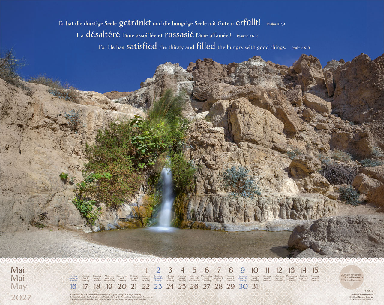 Israel Shalom 2027 – Super-Wandkalender