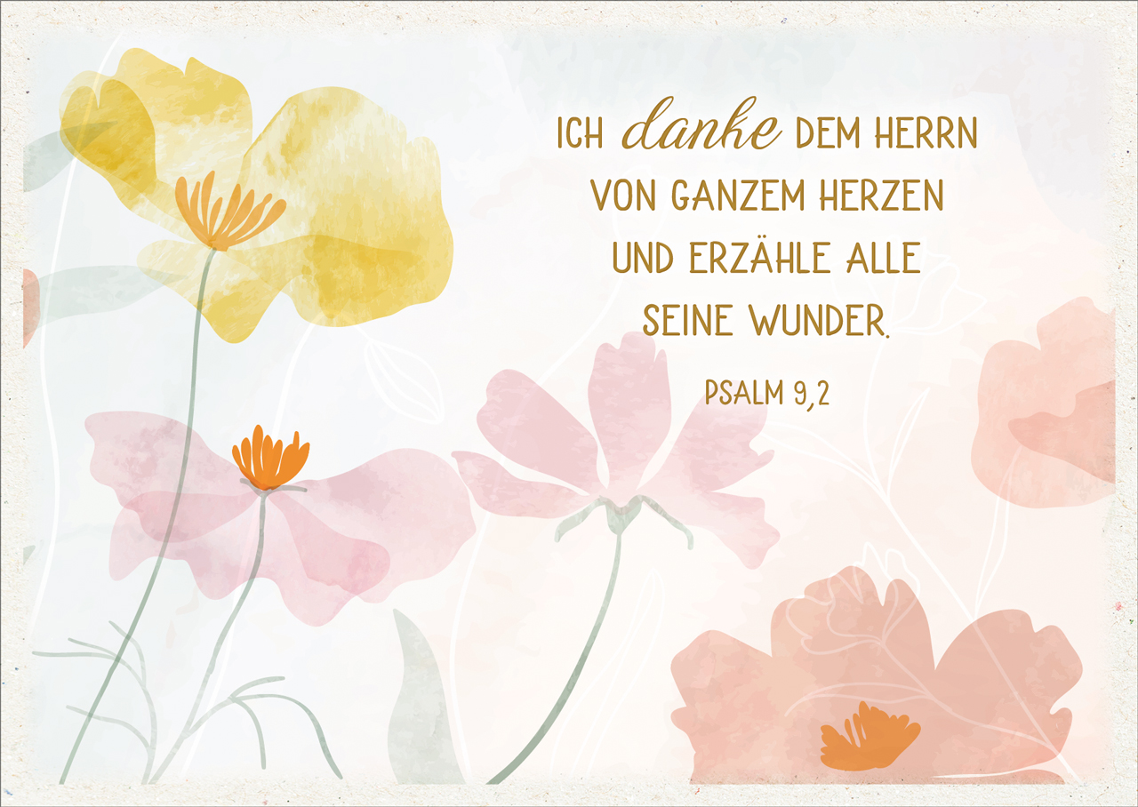 Postkarte Ich danke dem Herrn -  (14,8 x 10,5 cm)