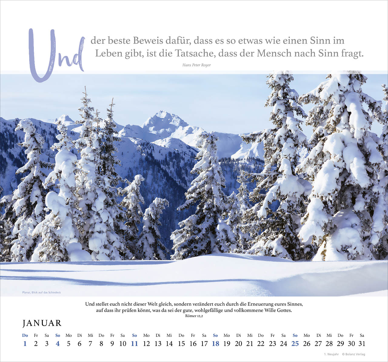 Fels meiner Stärke -Wandkalender 2026