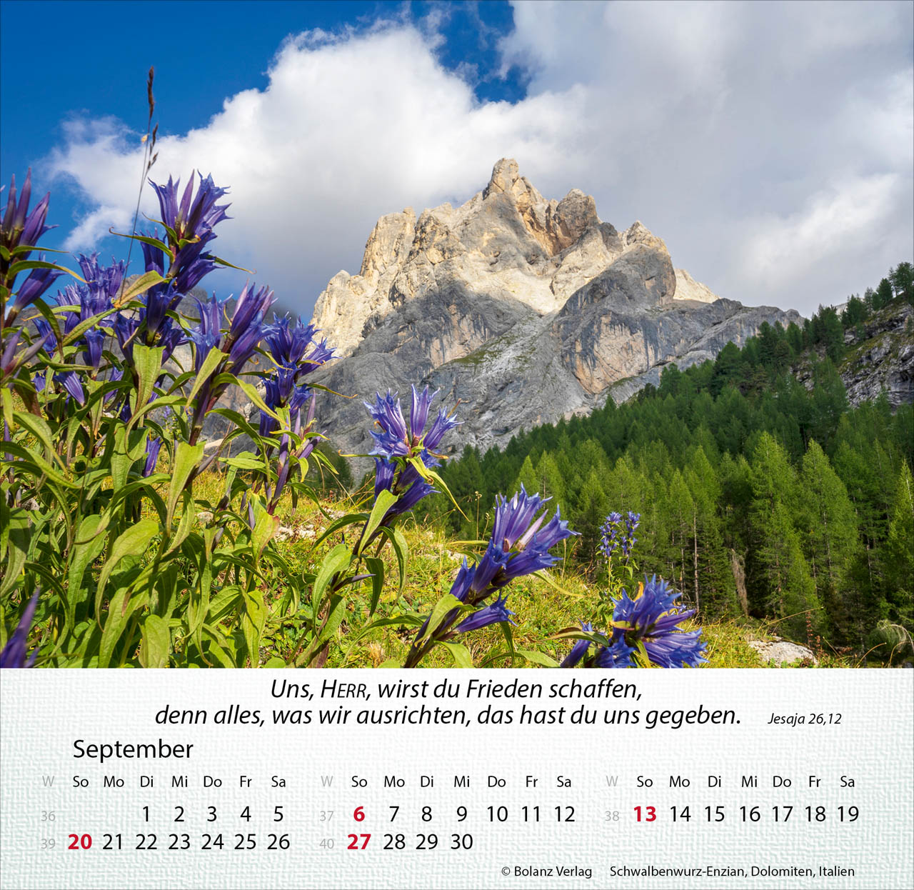 Berge 2026 - Tischkalender