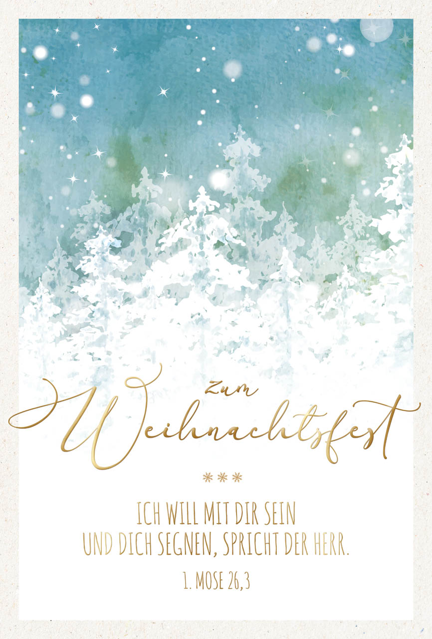 Faltkarte Weihnachtswald -  Anlass: Weihnachten (11,5 x 17 cm)