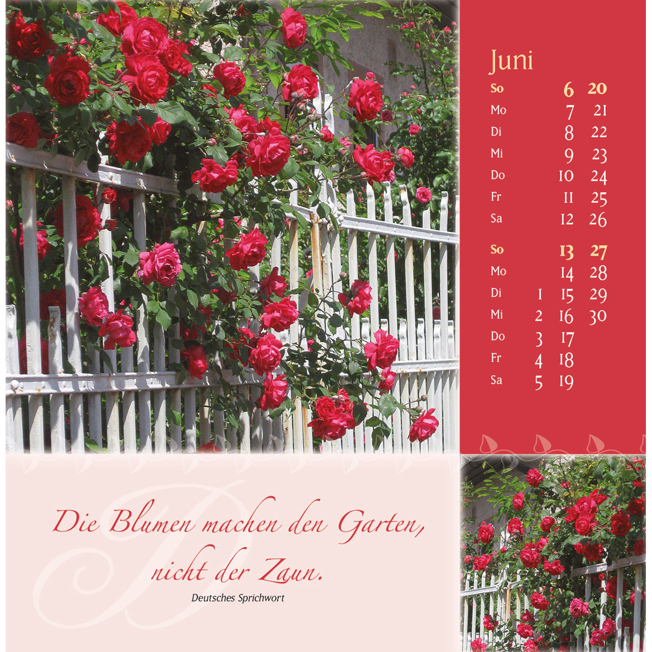 Rosenduft mit lieben Wünschen 2027 -  (16 x 16 x 0,1 cm)