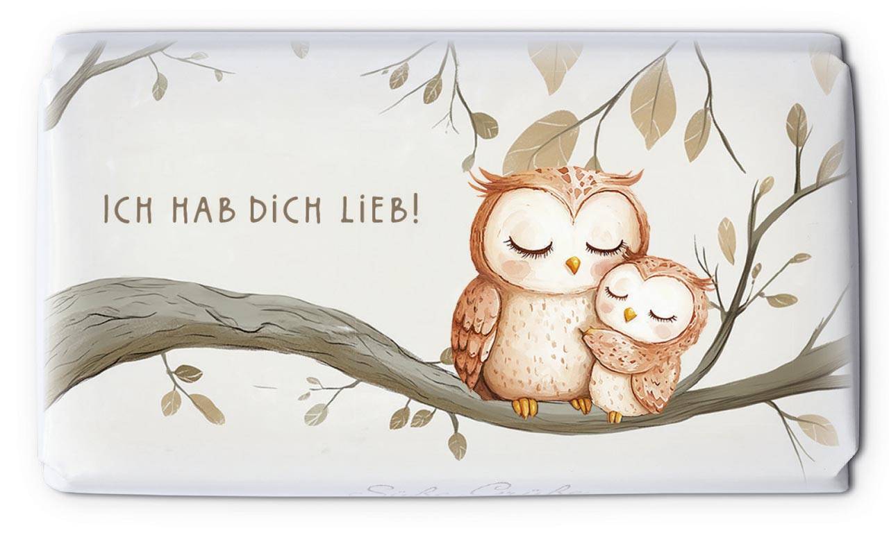 Schokolade Eulen -  (9,5 x 5,5 cm)