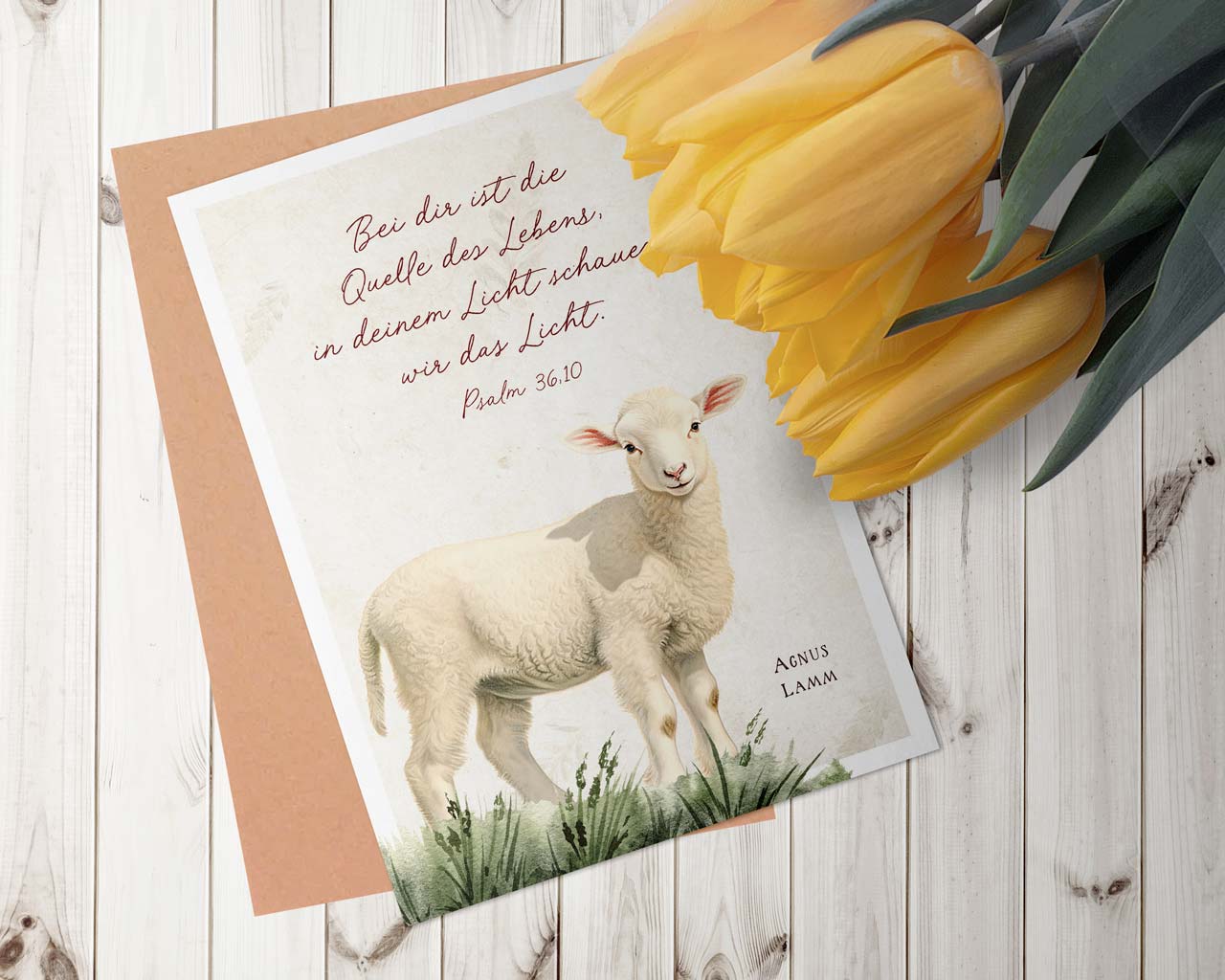 Faltkarte Ostern - Bei dir ist die Quelle des Lebens -  Anlass: Ostern (11,5 x 17 cm)