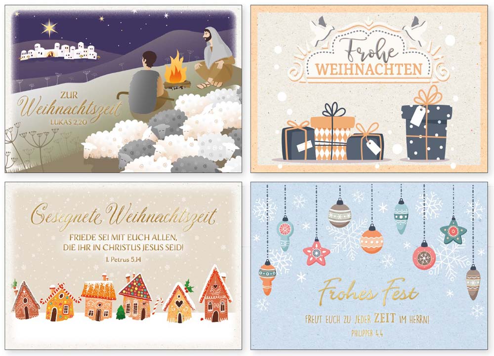 Minikarten Weihnachten Illustration -  Anlass: Weihnachten (10,5 x 7,2 cm)