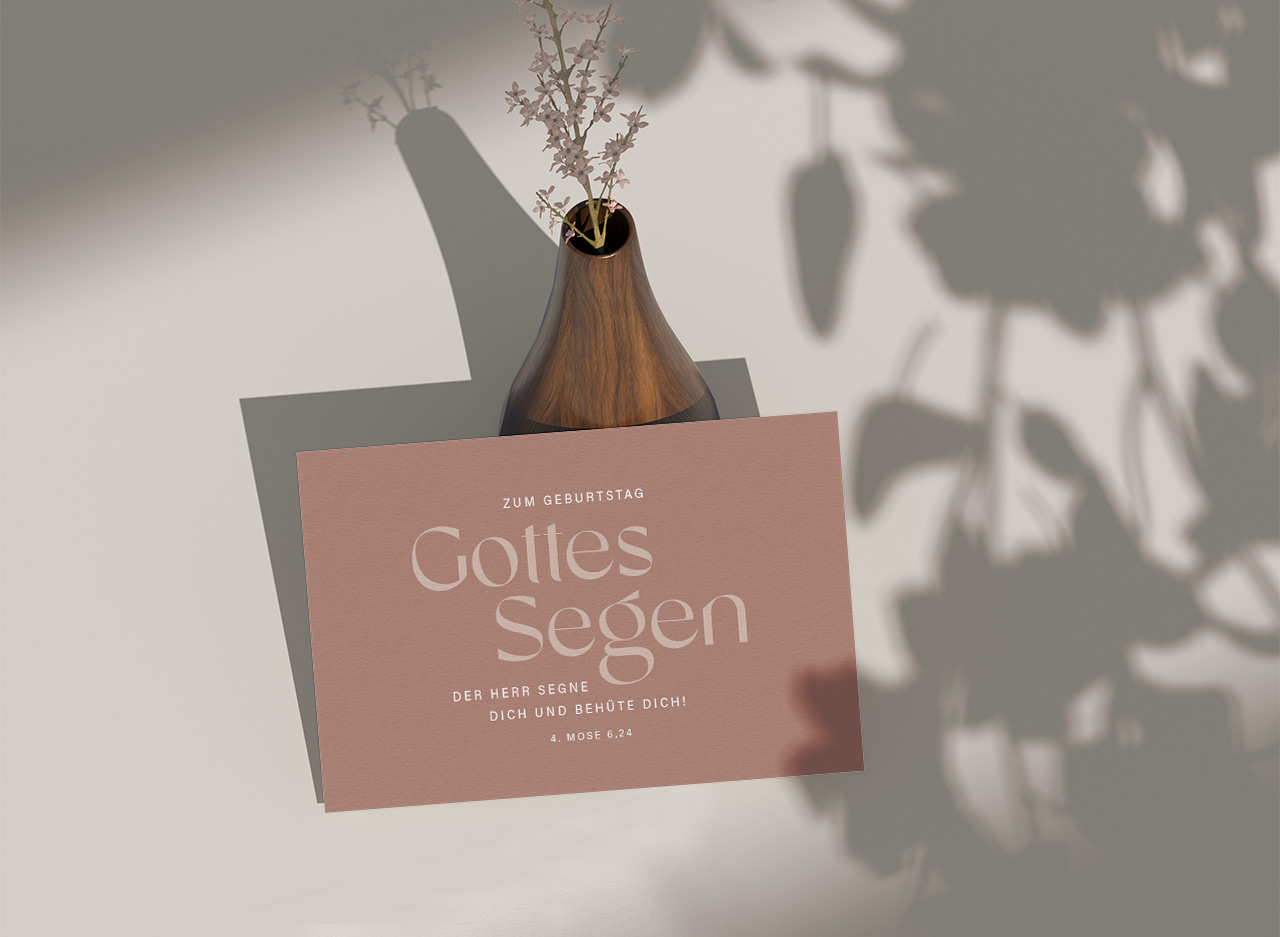 Postkarte Zum Geburtstag Gottes Segen -  (14,8 x 10,5 cm)