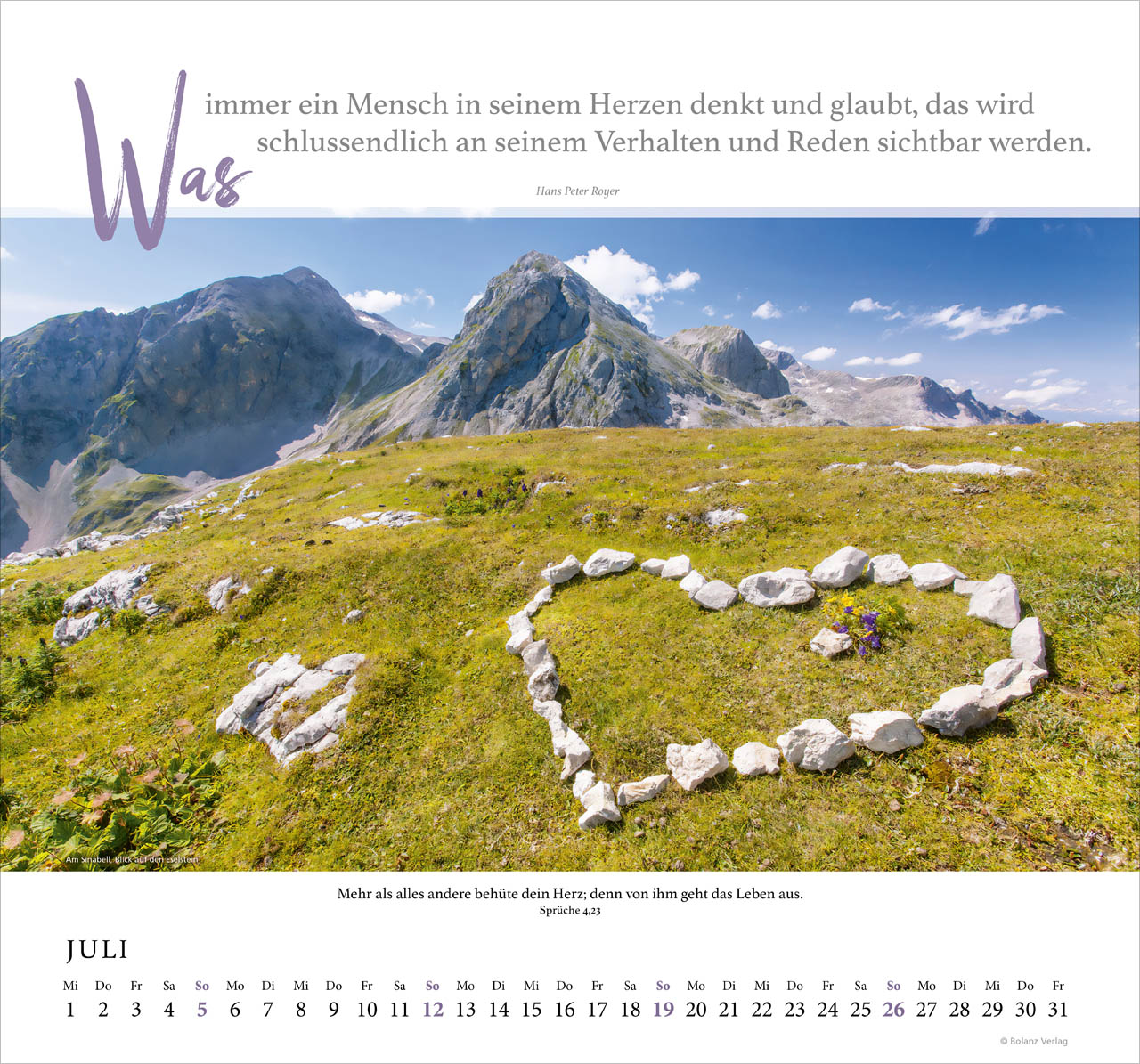 Fels meiner Stärke -Wandkalender 2026