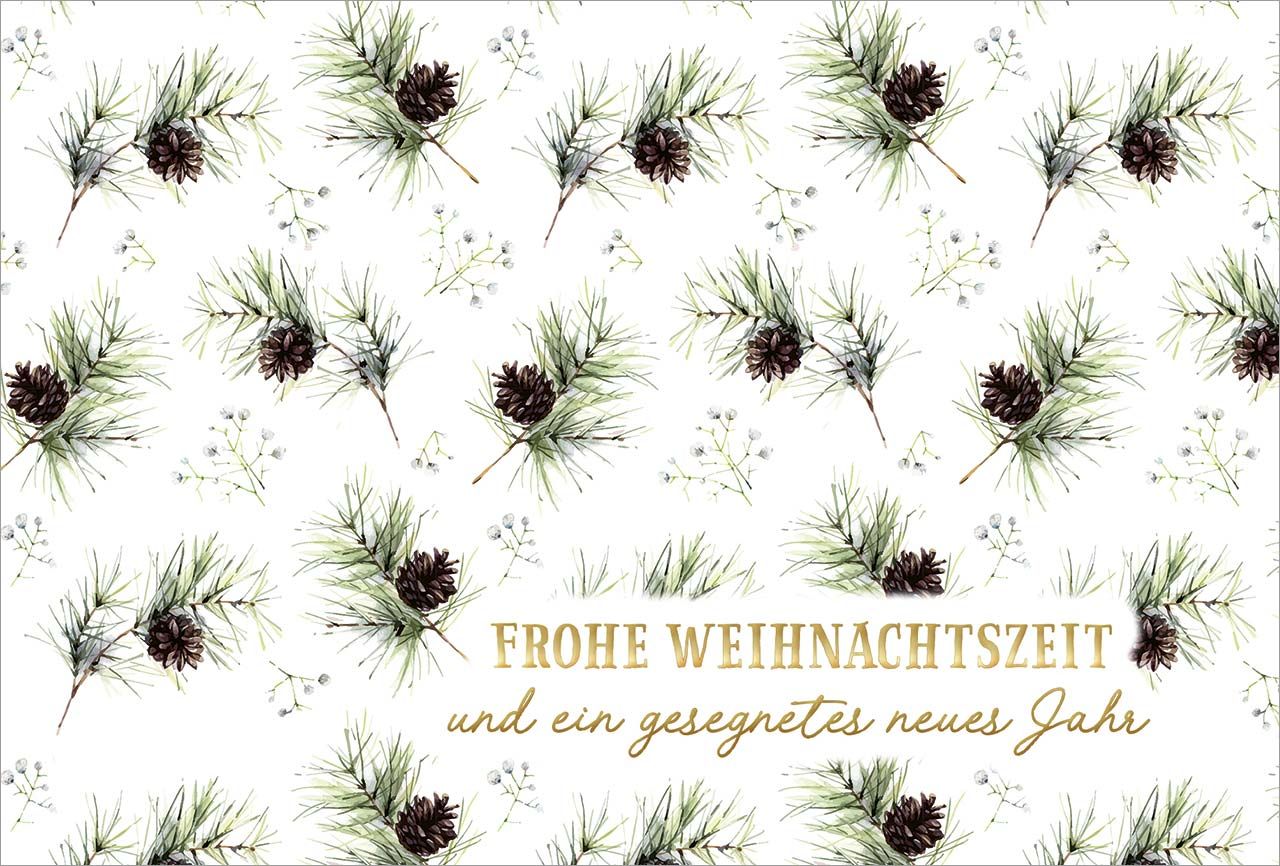 Postkarte Kiefernzapfen -  Anlass: Weihnachten (14,8 x 10,5 cm)