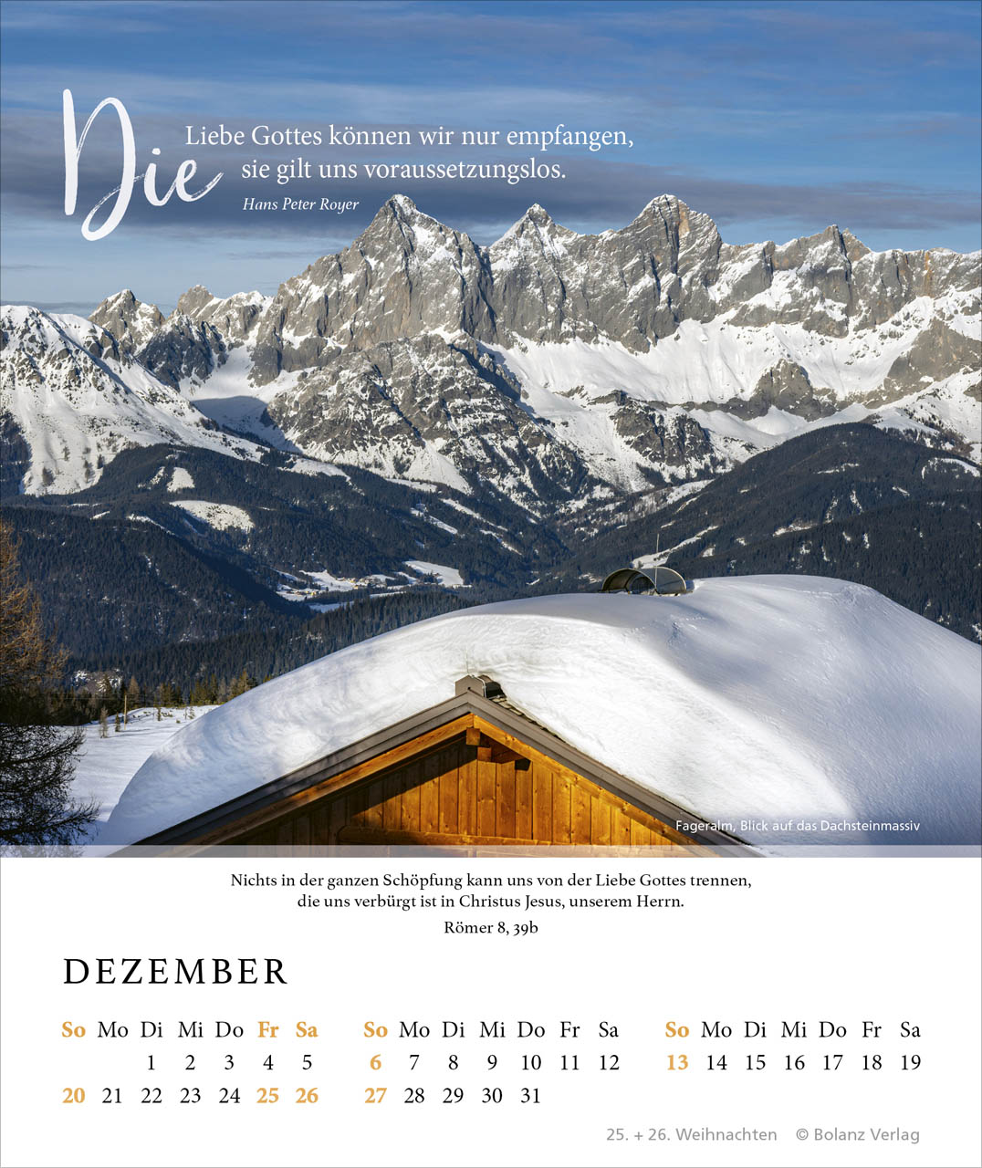 Fels meiner Stärke - Tischkalender 2026