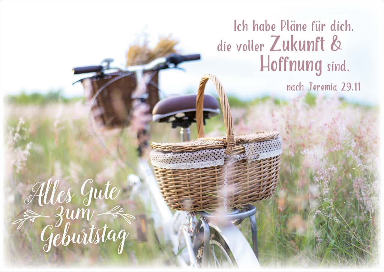 Postkarte Zukunft & Hoffnung -  Anlass: Geburtstag (14,8 x 10,5 cm)