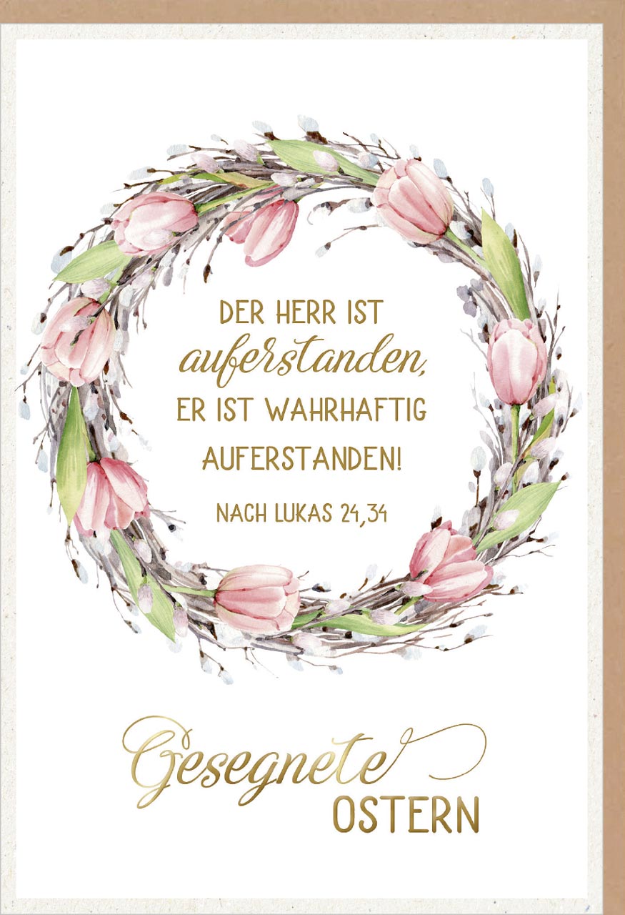 Faltkarte Ostern - Der Herr ist auferstanden -  Anlass: Ostern (11,5 x 17 cm)