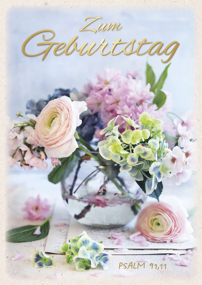Postkarte Blumen zum Geburtstag -  Anlass: Geburtstag (10,5 x 14,8 cm)