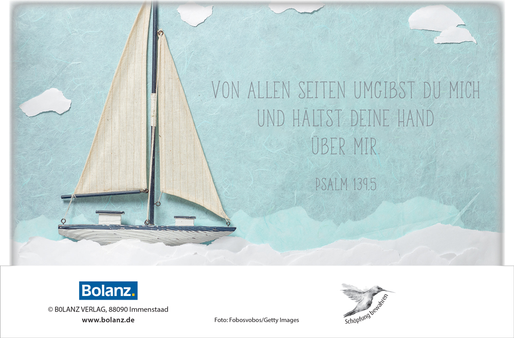 Doppelkarte Einsegnung Schiff -  Anlass: Einsegnung / biblischer Unterricht (17 x 11,5 cm)