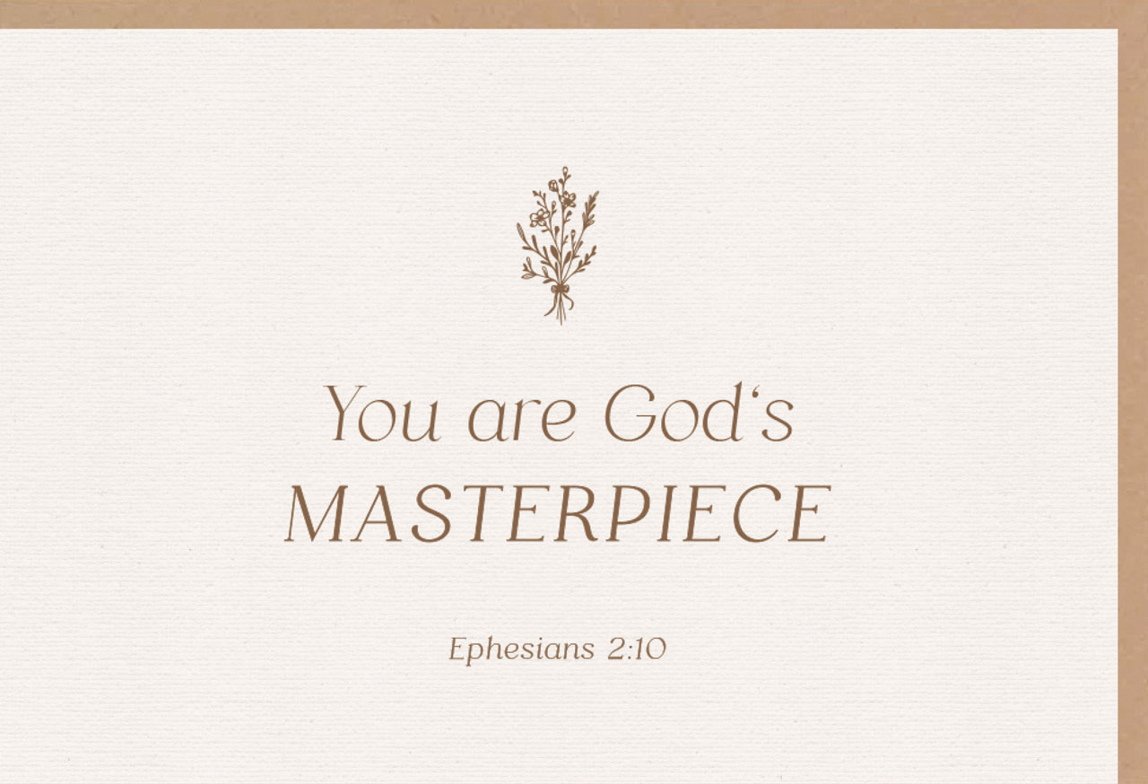 Faltkarte You are God`s masterpiece -  (17 x 11,5 cm)