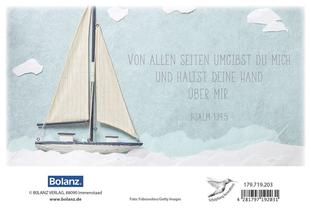 Faltkarte Konfi Schiff -  Anlass: Konfirmation (17 x 11,5 cm)