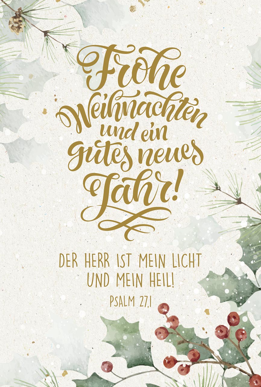 Minikarten Weihnachten mit Typografie -  Anlass: Weihnachten (7,2 x 10,5 cm)