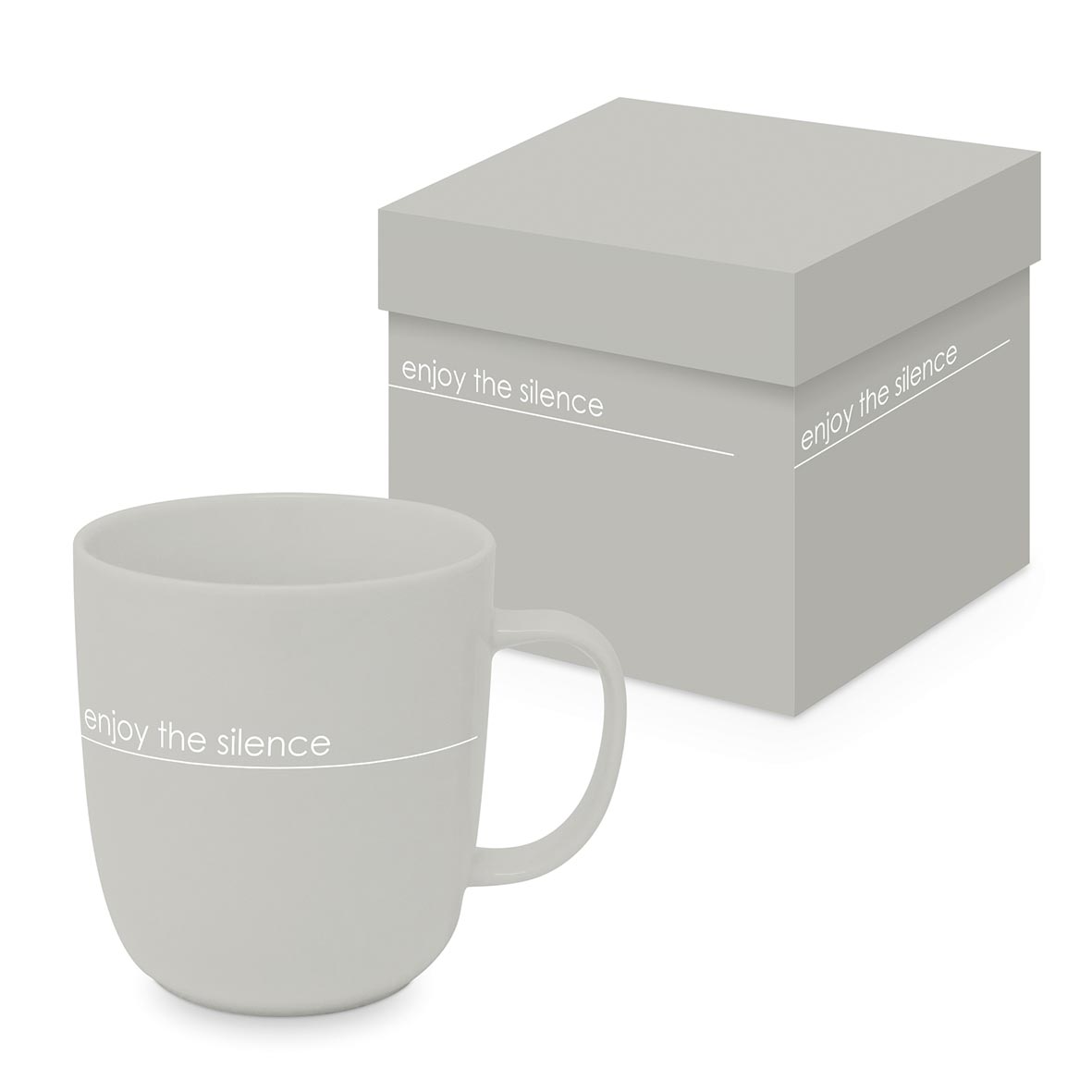 Tasse im Geschenkkarton 'taupe' -  (9 x 9 x 10 cm)