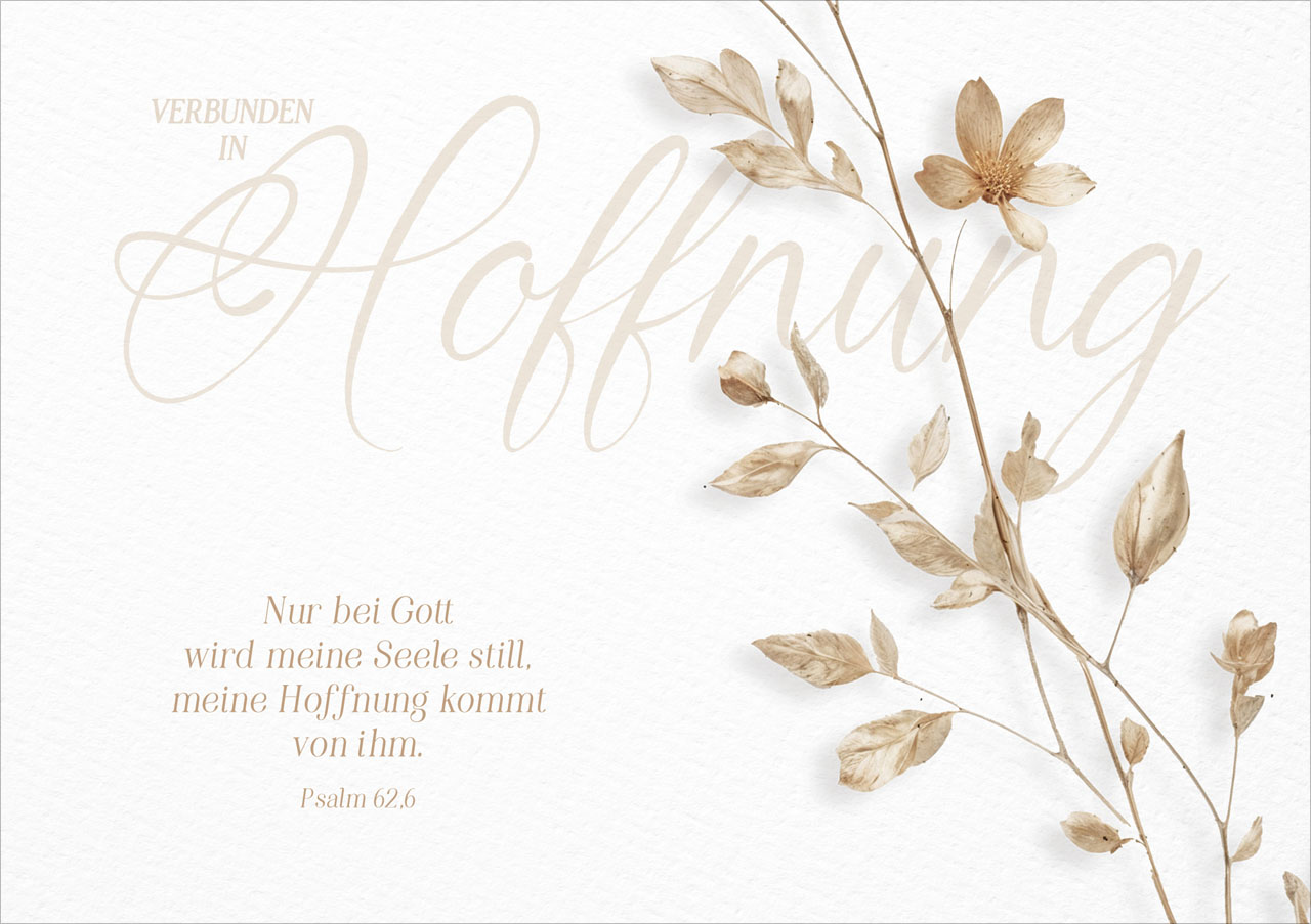 Faltkarte Trauer Hoffnung -  Anlass: Trauer