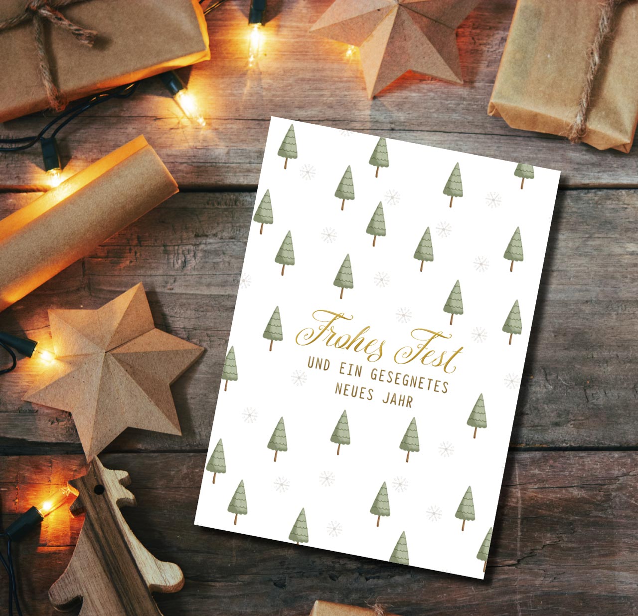 Postkarte Bäume -  Anlass: Weihnachten (10,5 x 14,8 cm)