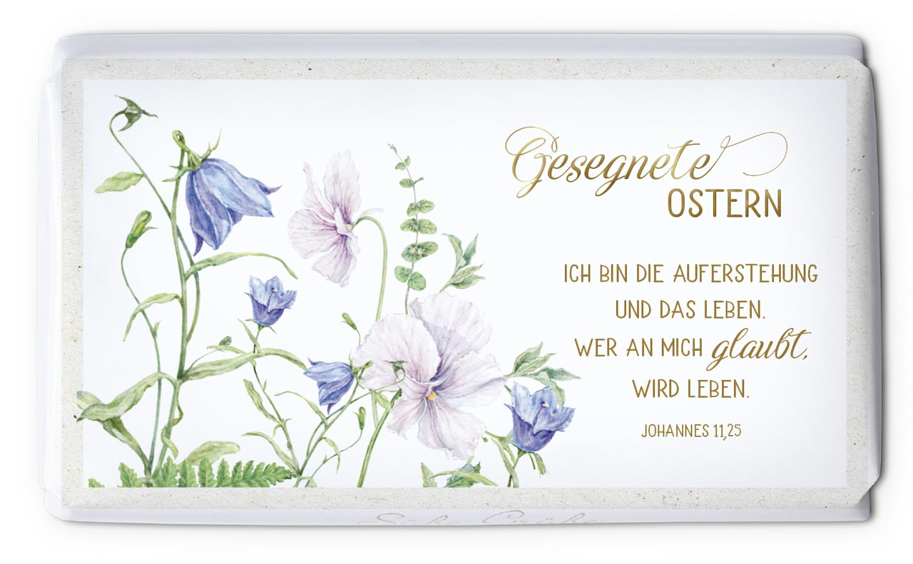 Schokolade Gesgnete Ostern -  Anlass: Ostern (9,5 x 5,5 cm)