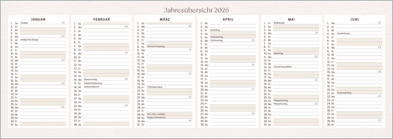 Täglich vertrauen 2025 - Wochenplaner