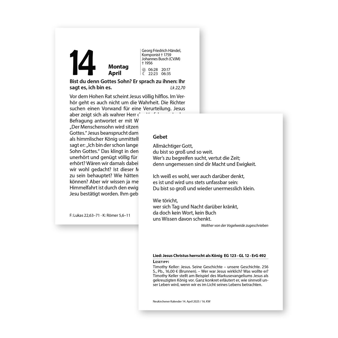 Neukirchener Abreißkalender 2025 - mit Rückwand -  - Geblockt (11 x 15 x 3 cm)
