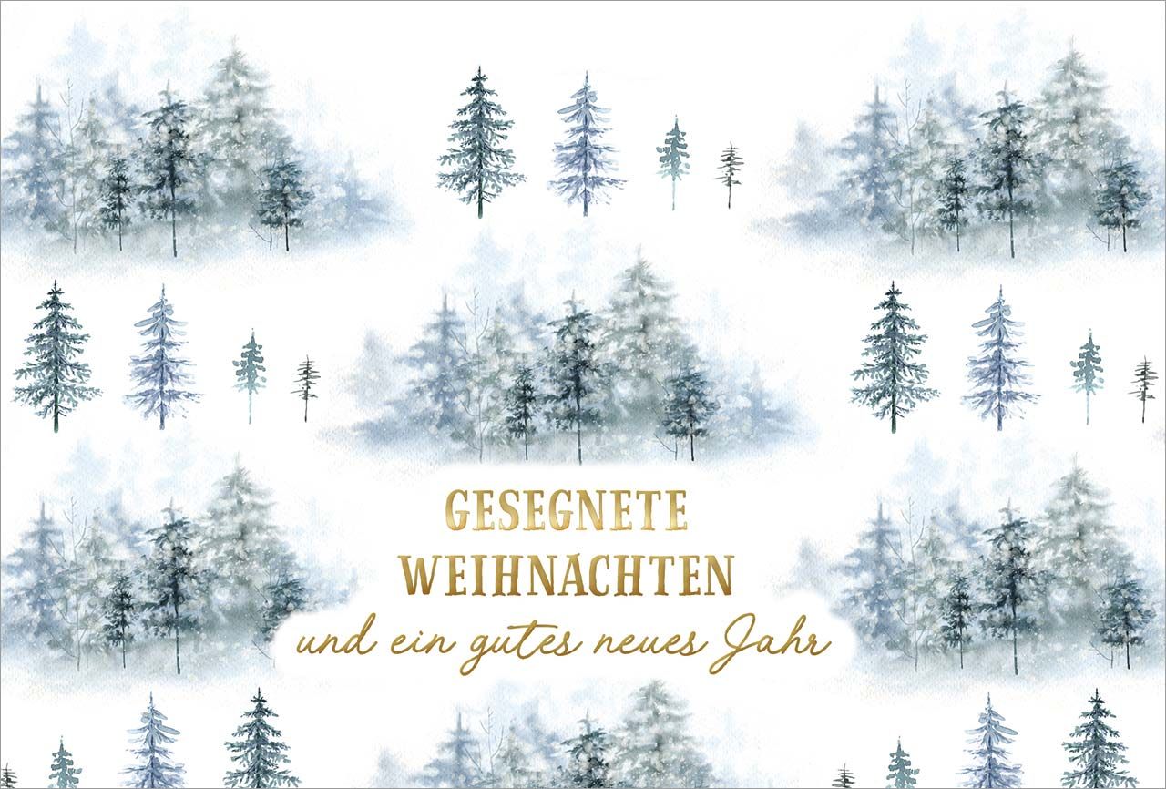 Postkarte Tannen -  Anlass: Weihnachten (14,8 x 10,5 cm)