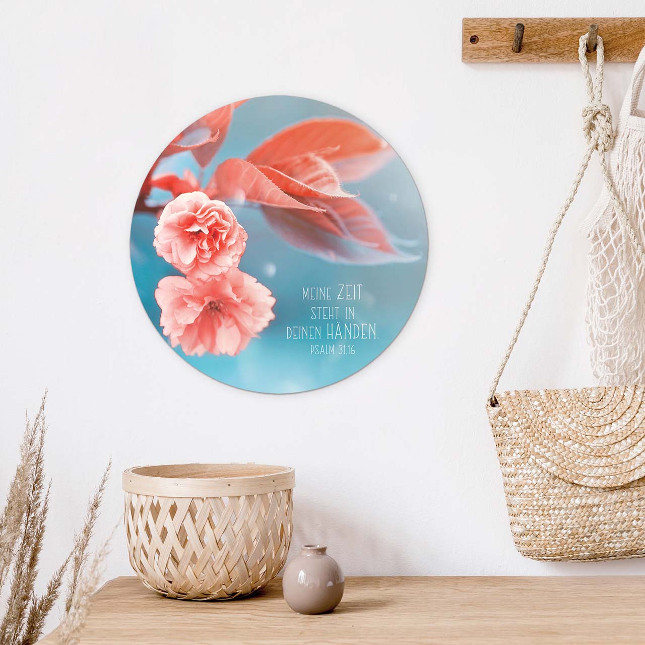 Wandschmuckbild Rote Nelke 25 cm -  (25 cm Durchmesser)