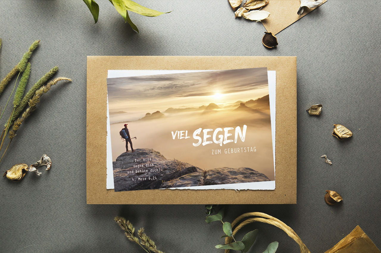 Postkarte Wanderer -  Anlass: Geburtstag (14,8 x 10,5 cm)