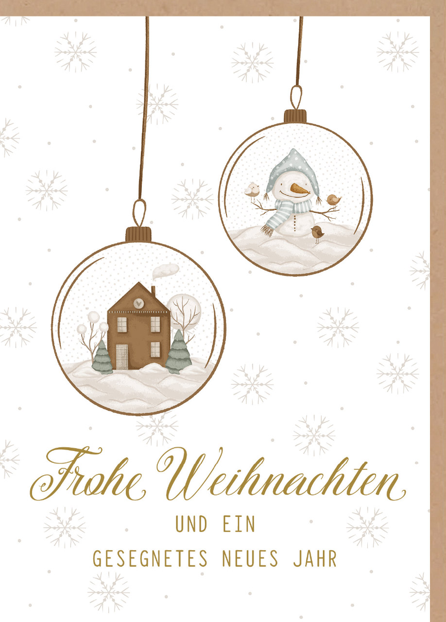 Faltkarte Weihnachten Christbaumkugeln -  Anlass: Weihnachten (12 x 17 cm)