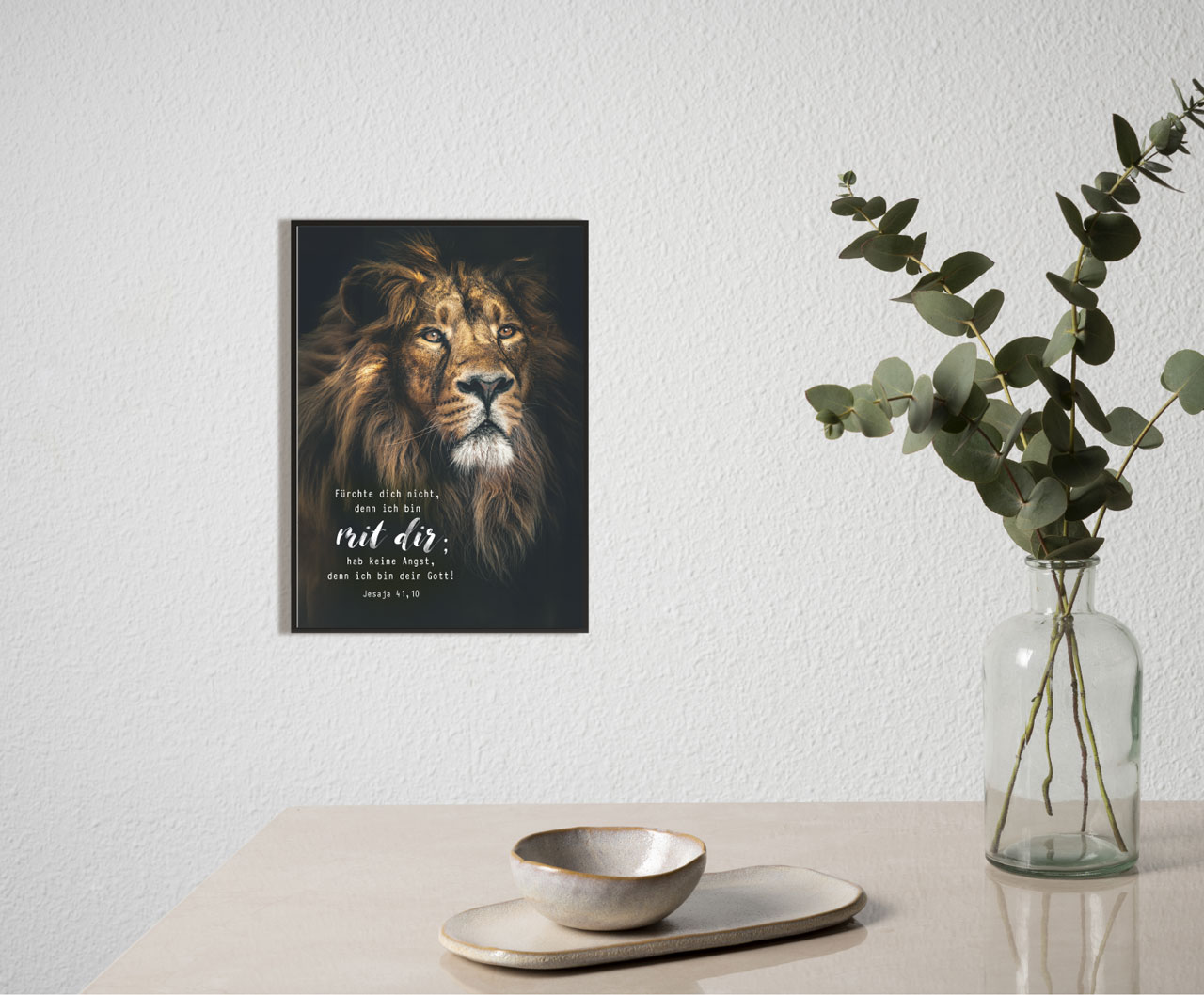 Poster Jahreslosung 2027 schwarzer Löwe A4