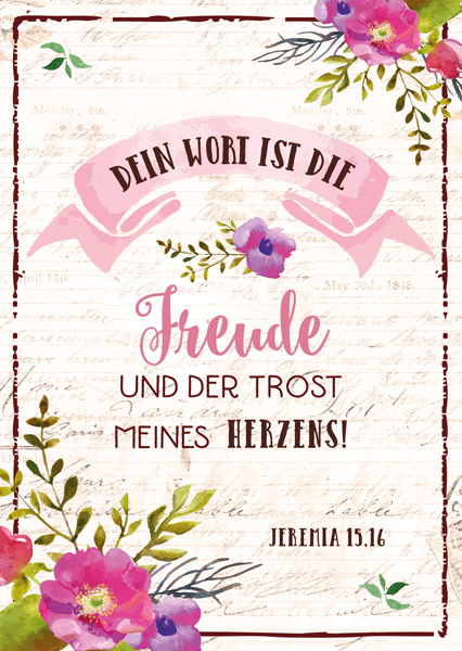 Postkarte Dein Wort ist die Freude Poesie