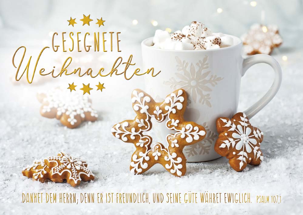 Postkarte Lebkuchensterne -  Anlass: Weihnachten (14,8 x 10,5 cm)