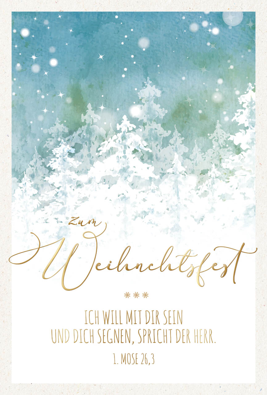 Postkarte Weihnachtswald -  Anlass: Weihnachten (10,5 x 14,8 cm)