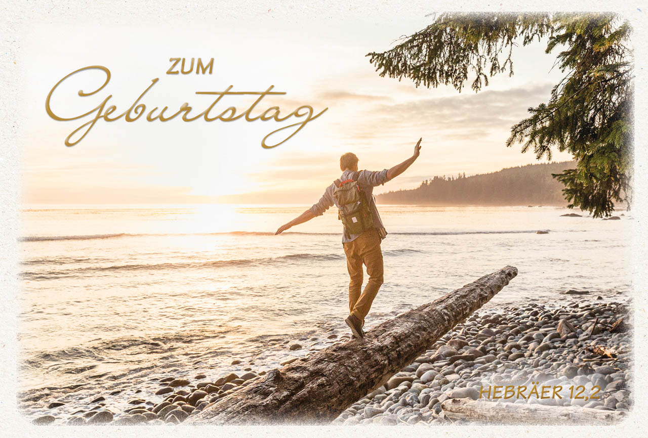 Postkarte Balacierer am Strand -  Anlass: Geburtstag (14,8 x 10,5 cm)