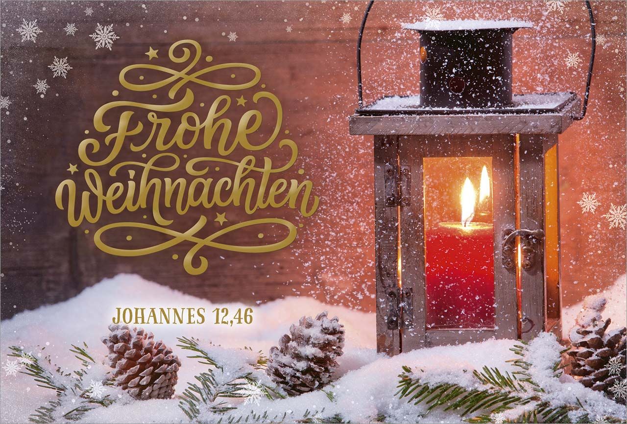 Postkarte Viereckiges Windlicht -  Anlass: Weihnachten (14,8 x 10,5 cm)