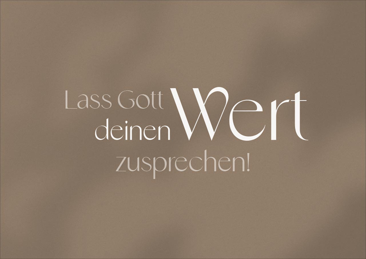 Postkarte Lass Gott deinen Wert zusprechen -  (14,8 x 10,5 cm)